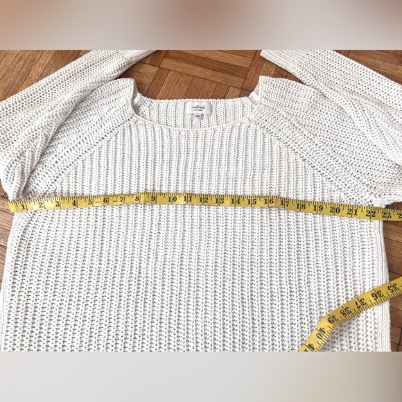 Aritzia Wilfred  Randonnai Linen Blend Sweater in Ivory  Chunky Knit Size Medium - Picture 10 of 12